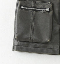 Load image into Gallery viewer, Faux Leather Cargo Skirt
