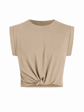 Load image into Gallery viewer, Solid Knot Tie Crop Top