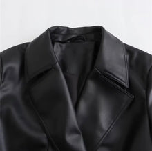 Load image into Gallery viewer, Faux Leather Mid-Trench Coat
