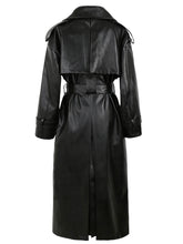 Load image into Gallery viewer, Faux Leather Trench Coat
