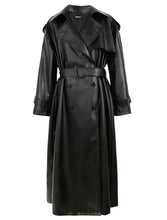 Load image into Gallery viewer, Faux Leather Trench Coat
