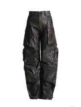 Load image into Gallery viewer, Faux Leather Cargo Pants