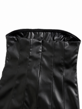 Load image into Gallery viewer, Faux Leather Strapless Dress