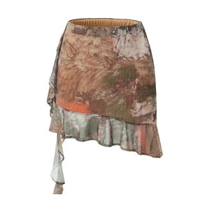 Pattern Ruffled Skirt