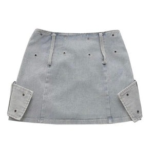 Cross Buckle Mini Skirt