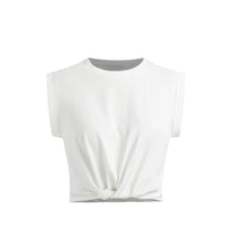 Load image into Gallery viewer, Solid Knot Tie Crop Top
