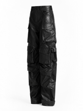 Load image into Gallery viewer, Faux Leather Cargo Pants