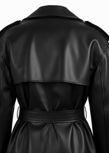 Load image into Gallery viewer, Faux Leather Trench Coat