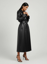 Load image into Gallery viewer, Faux Leather Trench Coat