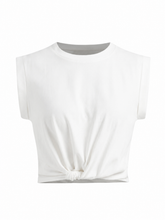 Load image into Gallery viewer, Solid Knot Tie Crop Top
