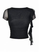 Load image into Gallery viewer, Black Ruffled Top
