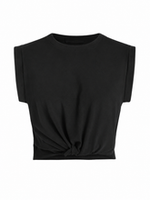 Load image into Gallery viewer, Solid Knot Tie Crop Top
