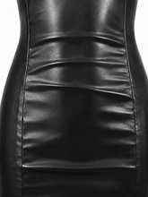 Load image into Gallery viewer, Faux Leather Strapless Dress
