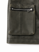 Load image into Gallery viewer, Faux Leather Cargo Skirt
