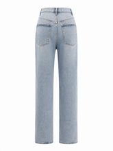 Load image into Gallery viewer, Asymmetrical Waist Straight Leg Jeans
