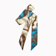 Load image into Gallery viewer, Saddle Bleu Bag Scarf
