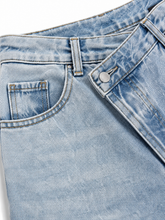 Load image into Gallery viewer, Asymmetrical Waist Straight Leg Jeans
