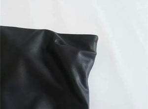 Faux Leather Strapless Dress