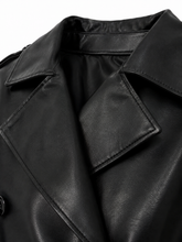 Load image into Gallery viewer, Faux Leather Trench Coat
