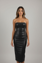 Load image into Gallery viewer, Faux Leather Strapless Dress
