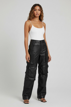 Load image into Gallery viewer, Faux Leather Cargo Pants
