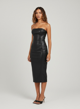 Load image into Gallery viewer, Faux Leather Strapless Dress
