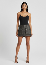 Load image into Gallery viewer, Faux Leather Cargo Skirt
