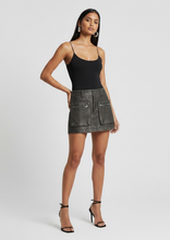 Load image into Gallery viewer, Faux Leather Cargo Skirt
