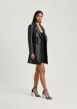 Load image into Gallery viewer, Faux Leather Mid-Trench Coat

