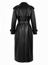 Load image into Gallery viewer, Faux Leather Trench Coat
