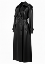 Load image into Gallery viewer, Faux Leather Trench Coat
