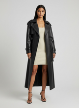 Load image into Gallery viewer, Faux Leather Trench Coat
