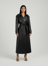 Load image into Gallery viewer, Faux Leather Trench Coat
