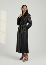 Load image into Gallery viewer, Faux Leather Trench Coat
